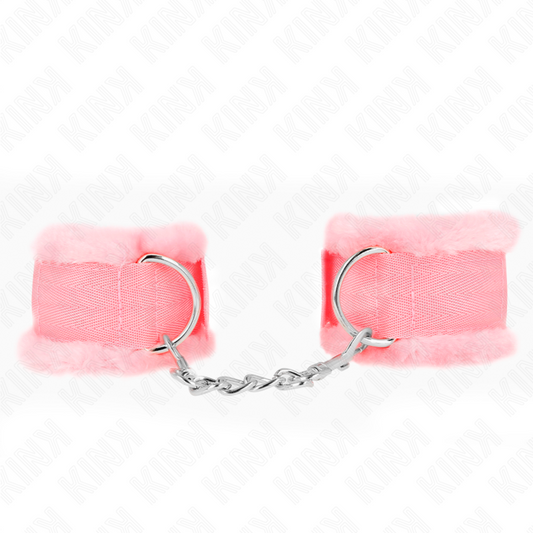 KINK - PULSEIRAS AJUSTÁVEIS COM FORRO ROSA 17-31 CM X 7 CM