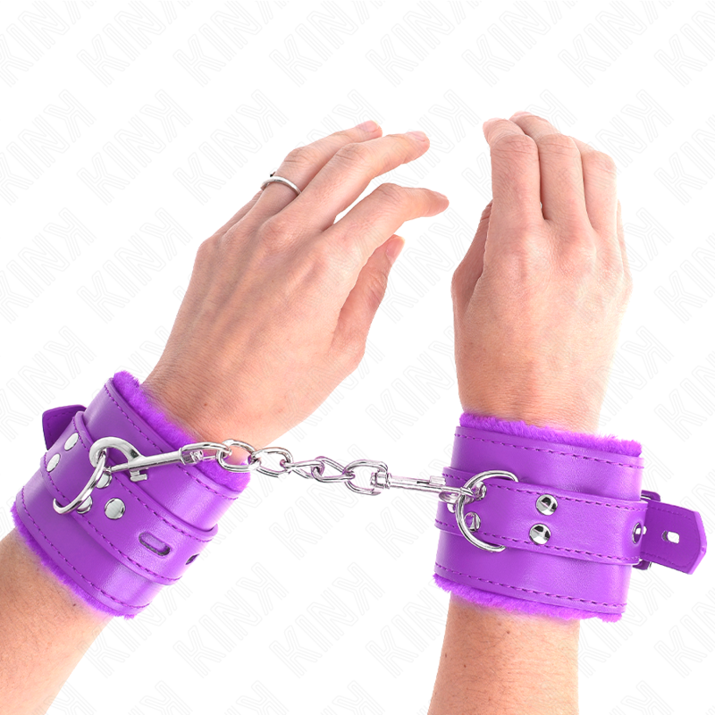 KINK - PULSEIRAS FORRADAS COM FUROS QUADRADOS VIOLETA E ALÇA VIOLETA AJUSTÁVEL 17-29 CM X 6 CM