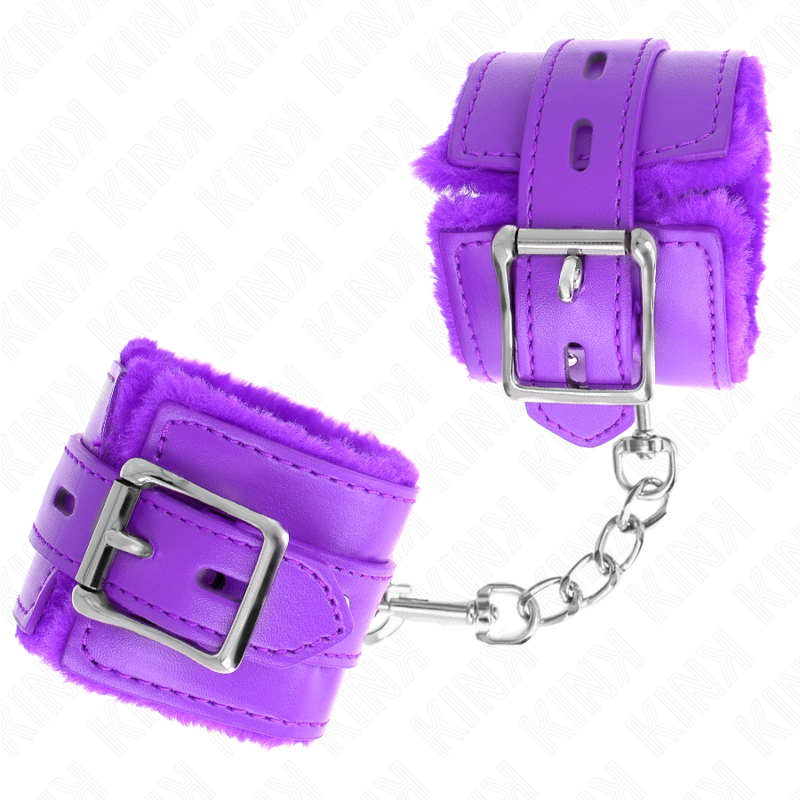 KINK - PULSEIRAS FORRADAS COM FUROS QUADRADOS VIOLETA E ALÇA VIOLETA AJUSTÁVEL 17-29 CM X 6 CM