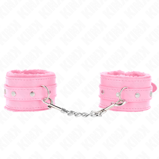 KINK - PULSEIRAS PREMIUM COM FORRO ROSA E ALÇA ROSA AJUSTÁVEL 17-29 CM X 6 CM