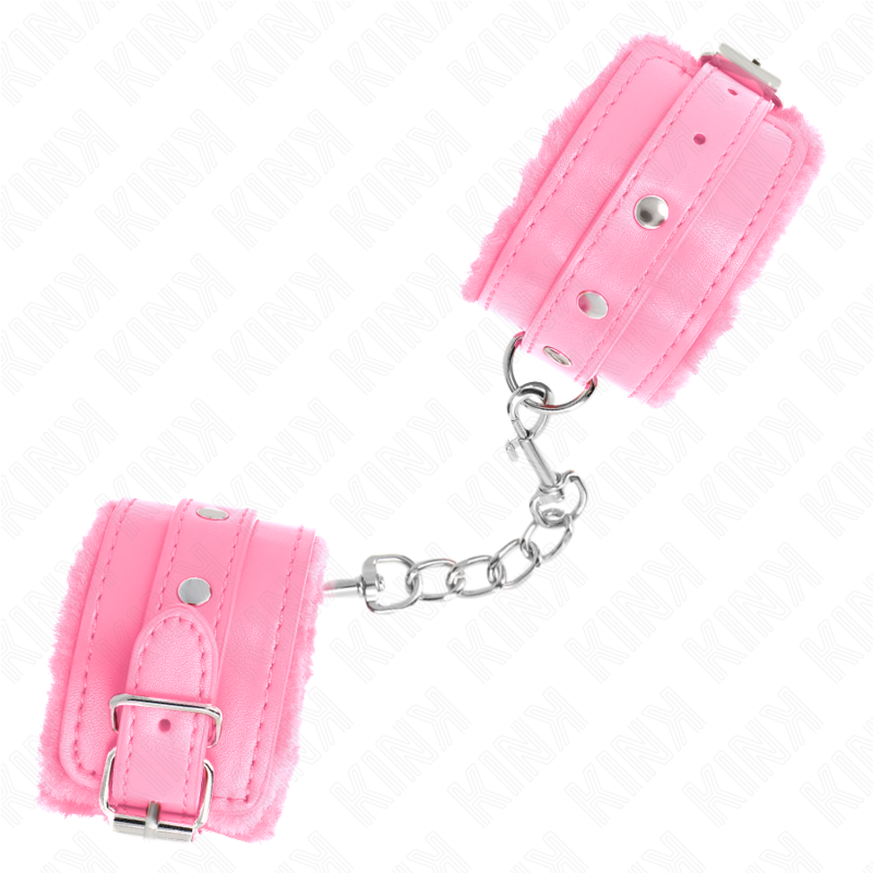 KINK - PULSEIRAS PREMIUM COM FORRO ROSA E ALÇA ROSA AJUSTÁVEL 17-29 CM X 6 CM