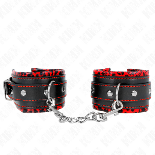 KINK - PULSEIRAS COM FORRO VERMELHO/PRETO AJUSTÁVEIS 17-29 CM X 6 CM