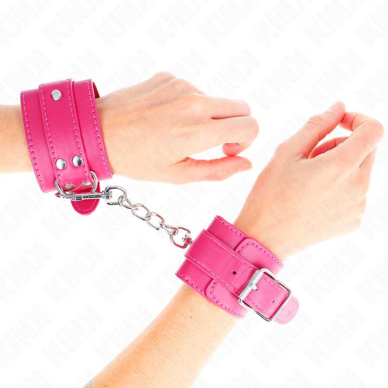 KINK - MUÑEQUERAS FUCSIA CON DETALLES EN FUCSIA AJUSTABLE 20-28 CM X 5.5 CM