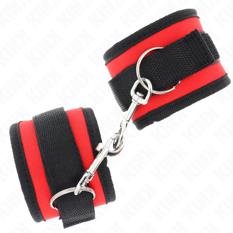 KINK - PULSEIRAS DE NYLON VERMELHO-PRETO MODELO 2 AJUSTÁVEL 18-35 CM X 6 CM