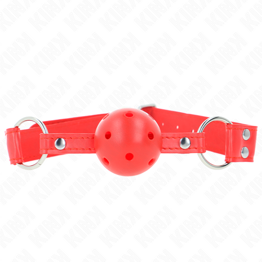 KINK - 4.5 CM HARD HOLLOW FULL RED BALL GAG 62 x 2 CM