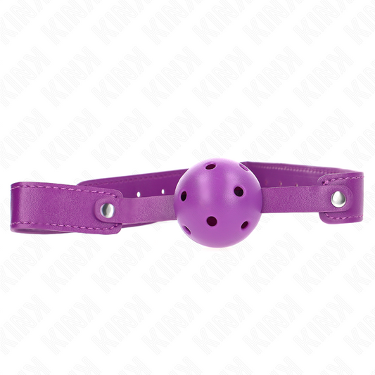 KINK - MORDAZA DE BOLA 4.5 CM TRANSPIRABLE MORADO 65 x 2.5 CM