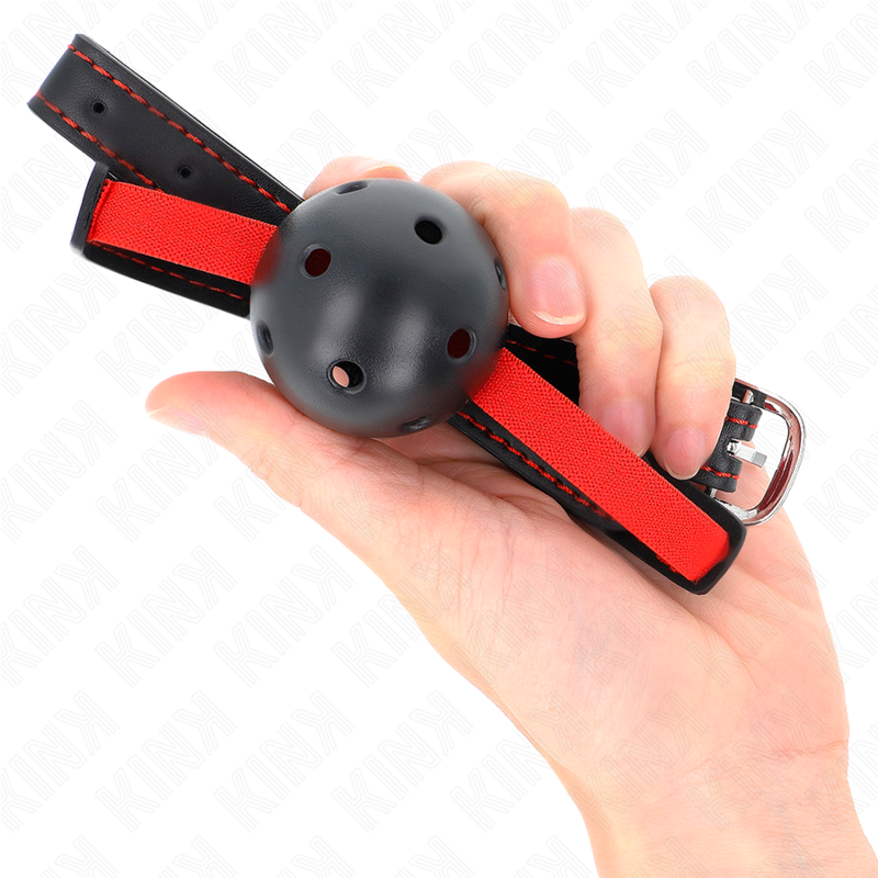 KINK - 4.5 CM HARD HOLLOW BALL GAG WITH ELASTIC BELT 56 x 1.5 CM