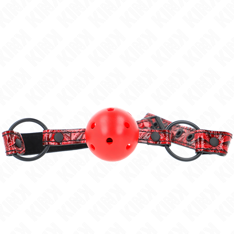 KINK - 4.5 CM BALL GAG WITH DIAMOND PATTERN MODEL 1 64.5 CM ADJUSTABLE 42-60 CM