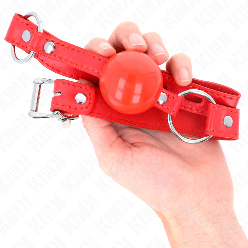 KINK - 4 CM TPE BALL GAG WITH RED PADLOCK 60 x 2 CM