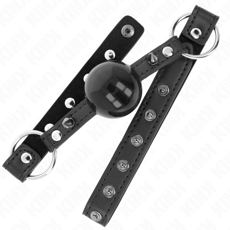 KINK - 4 CM BALL GAG WITH POINTED RIVET AND PRESSURE LOCK 65 x 2 CM