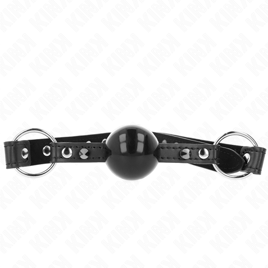 KINK - 4 CM BALL GAG WITH POINTED RIVET AND PRESSURE LOCK 65 x 2 CM