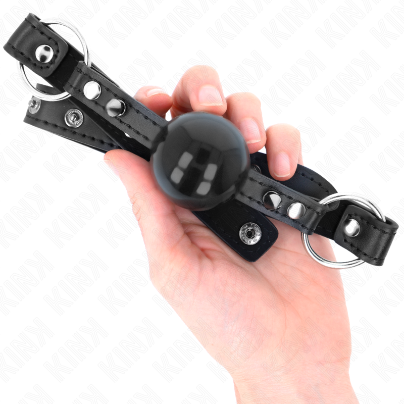 KINK - 4 CM BALL GAG WITH POINTED RIVET AND PRESSURE LOCK 65 x 2 CM