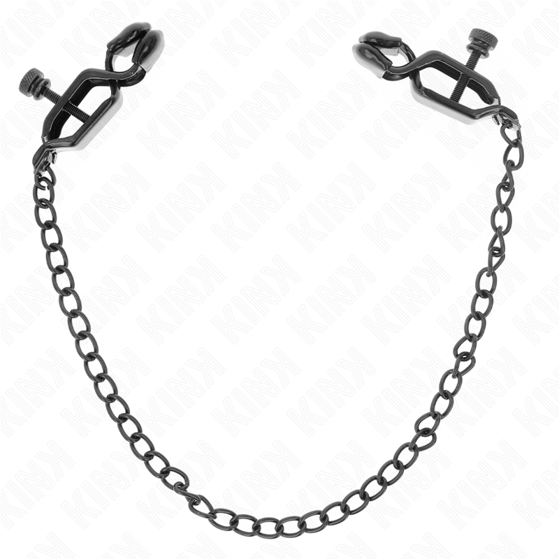 KINK - BLACK FLAT NIPPLE CLAMPS WITH BLACK CHAIN ​​30 CM