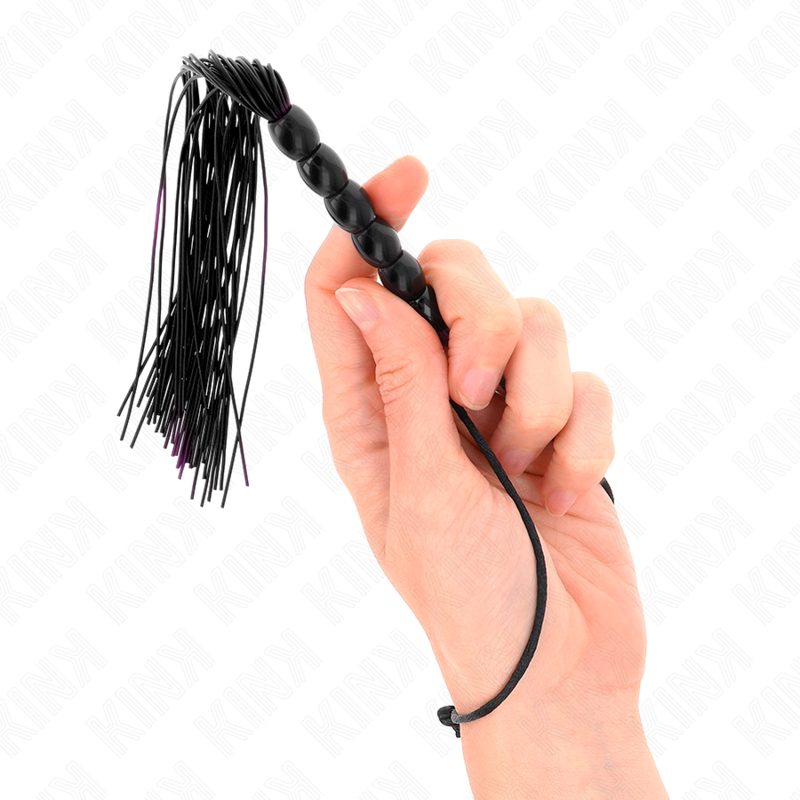 KINK - MINI SILICONE WHIP WITH 6 BALL GRIP BLACK 26 CM