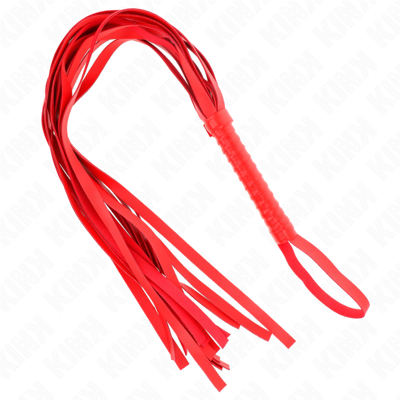 KINK - CHICOTE VERMELHO DE CAUDA LONGA COM CABO CURTO 70 CM