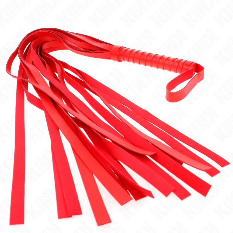 KINK - CHICOTE VERMELHO DE CAUDA LONGA COM CABO CURTO 70 CM