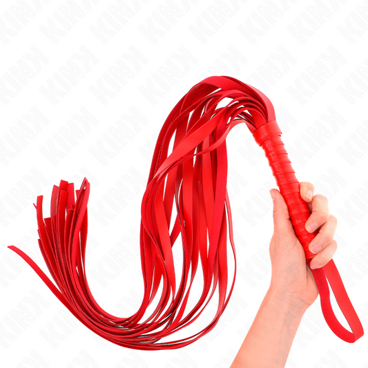 KINK - CHICOTE VERMELHO DE CAUDA LONGA COM CABO CURTO 70 CM