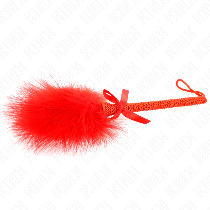 KINK - NYLON ROPE TICKLE MASSAGER WITH FEATHERS AND RED BOW 25 CM