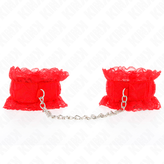 KINK - RED LACE ELASTIC WRISTBANDS