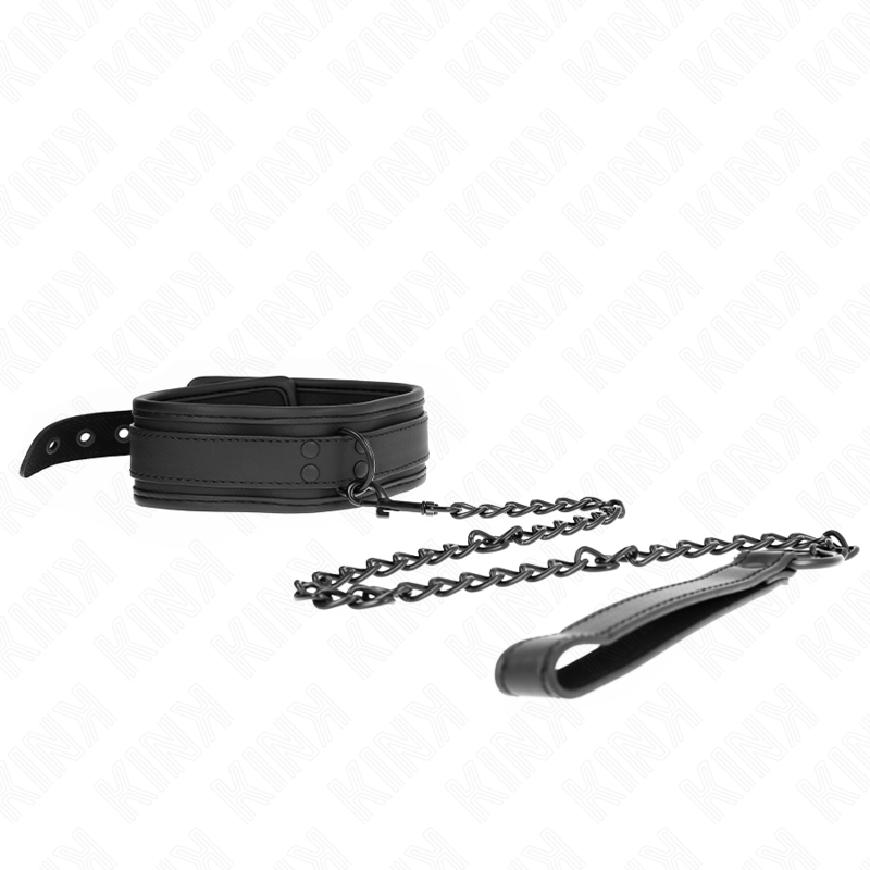 KINK - 78 CM NEOPRENE BONDAGE COLLAR WITH LEASH MODEL 1 ADJUSTABLE 37.5 X 49.5 CM