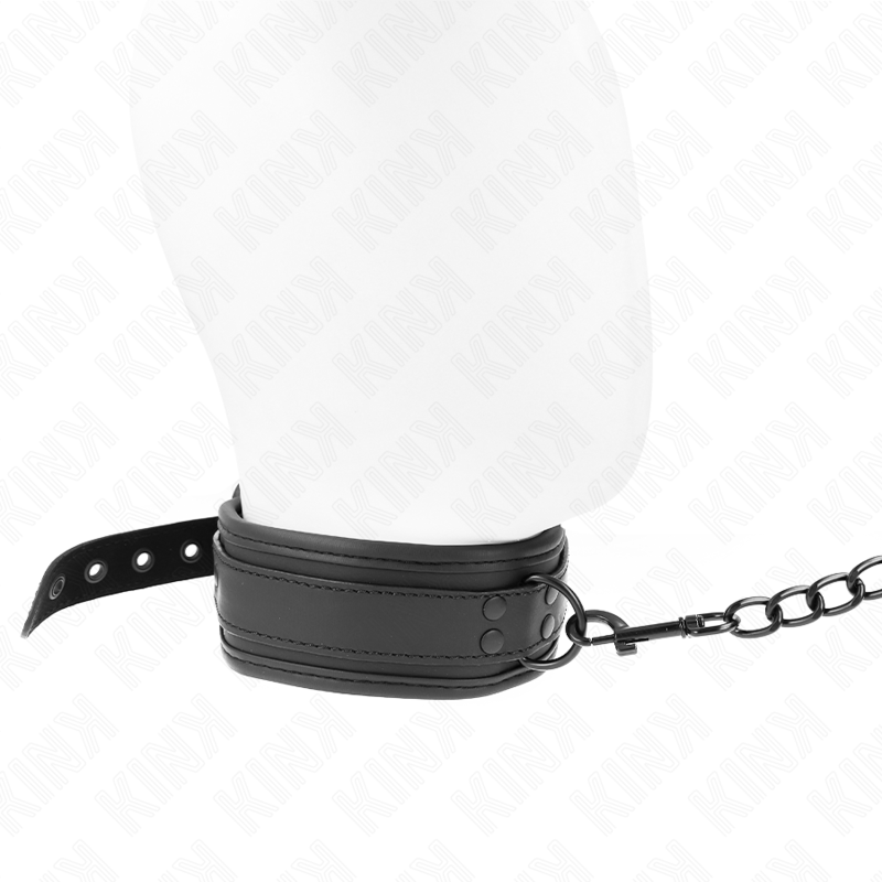 KINK - 78 CM NEOPRENE BONDAGE COLLAR WITH LEASH MODEL 1 ADJUSTABLE 37.5 X 49.5 CM