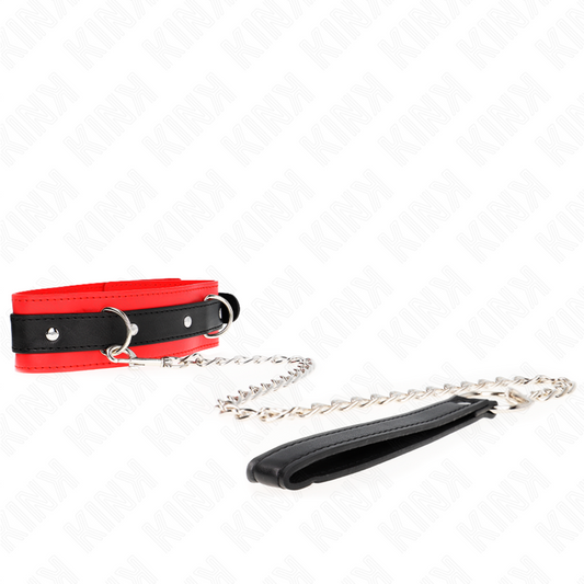 KINK - COLLAR WITH LEASH 65 CM BASIC MODEL MODEL 3 RED 53 X 5 CM