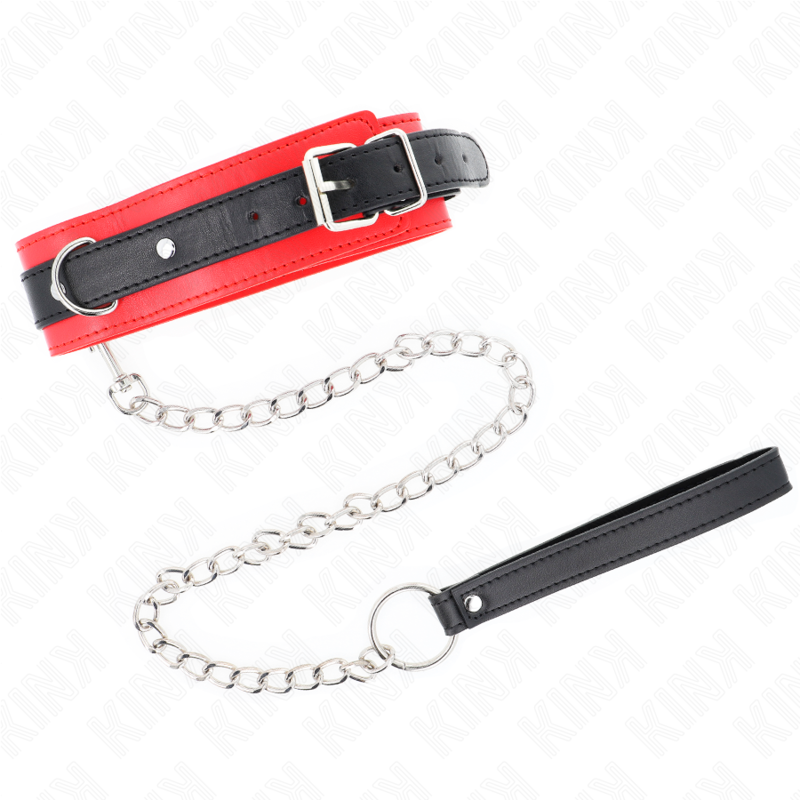 KINK - COLLAR WITH LEASH 65 CM BASIC MODEL MODEL 3 RED 53 X 5 CM