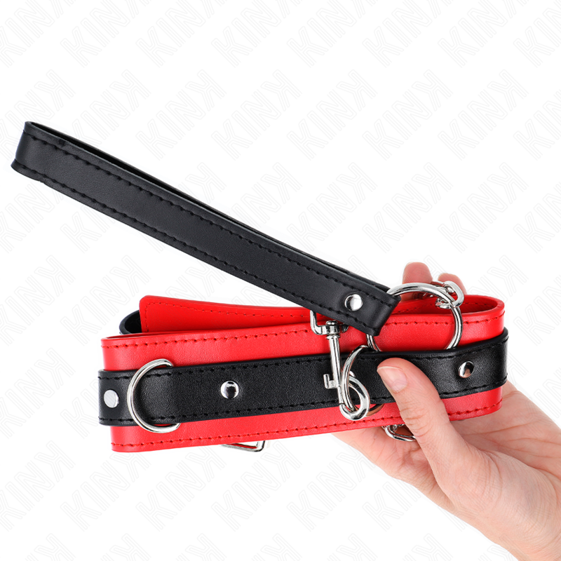 KINK - COLLAR WITH LEASH 65 CM BASIC MODEL MODEL 3 RED 53 X 5 CM