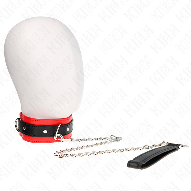 KINK - COLLAR WITH LEASH 65 CM BASIC MODEL MODEL 3 RED 53 X 5 CM