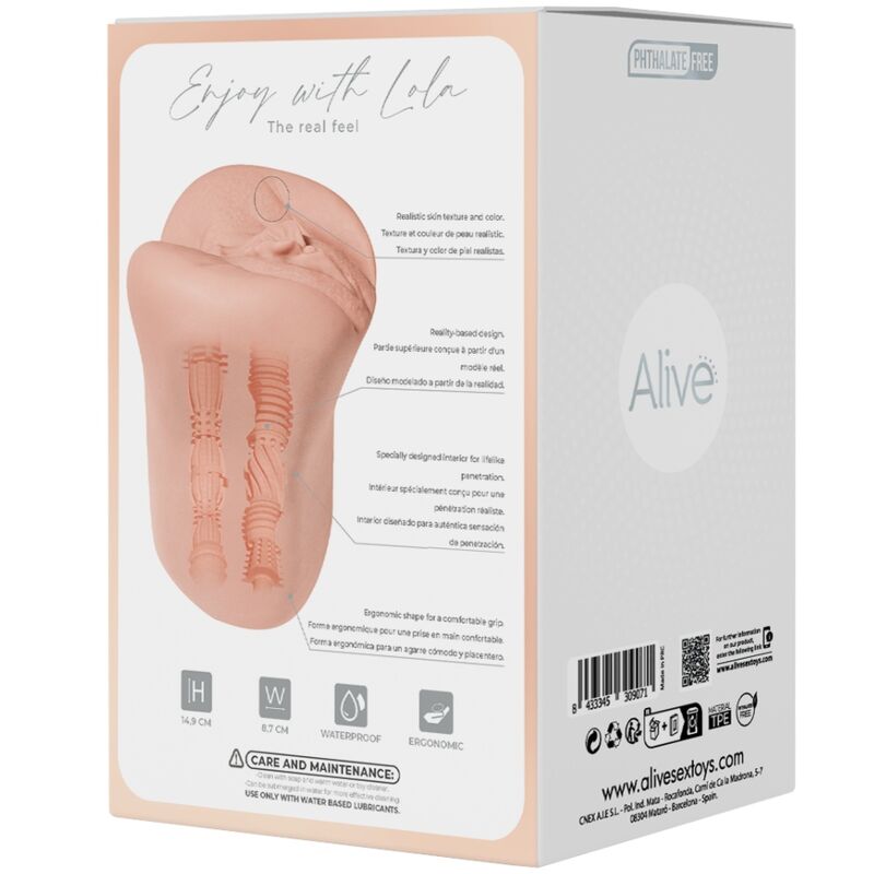 ALIVE - LOLA MASTURBADOR MASCULINO DUPLO VAGINA E ÂNUS SUPER REALISTA NATURAL