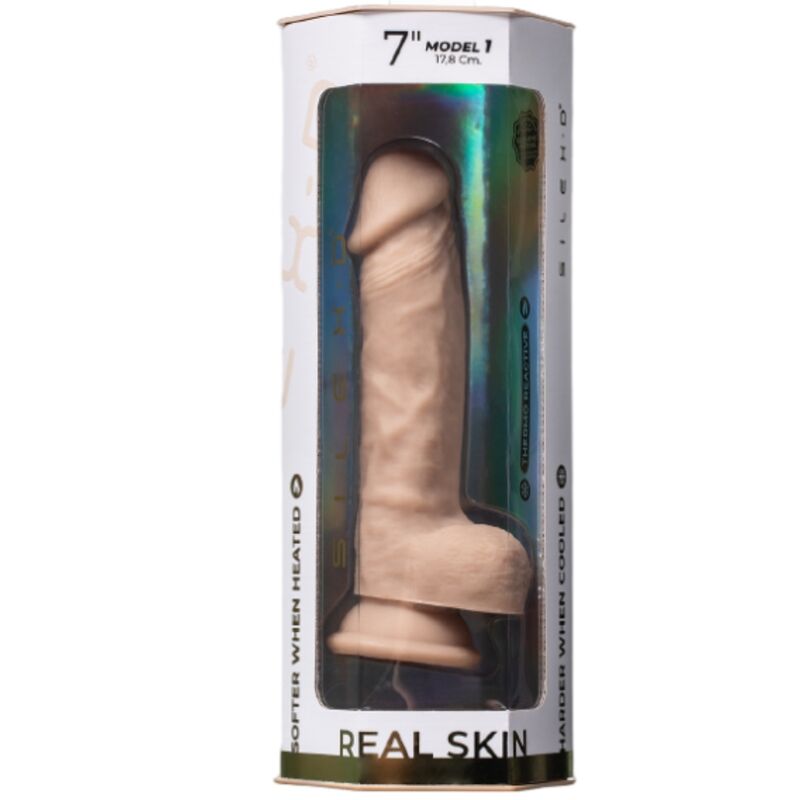 SILEXD - MODELO 1 PELE REALISTA PÊNIS TERMO REATIVO 17,8 CM PREMIUM SILEXPAN NATURAL