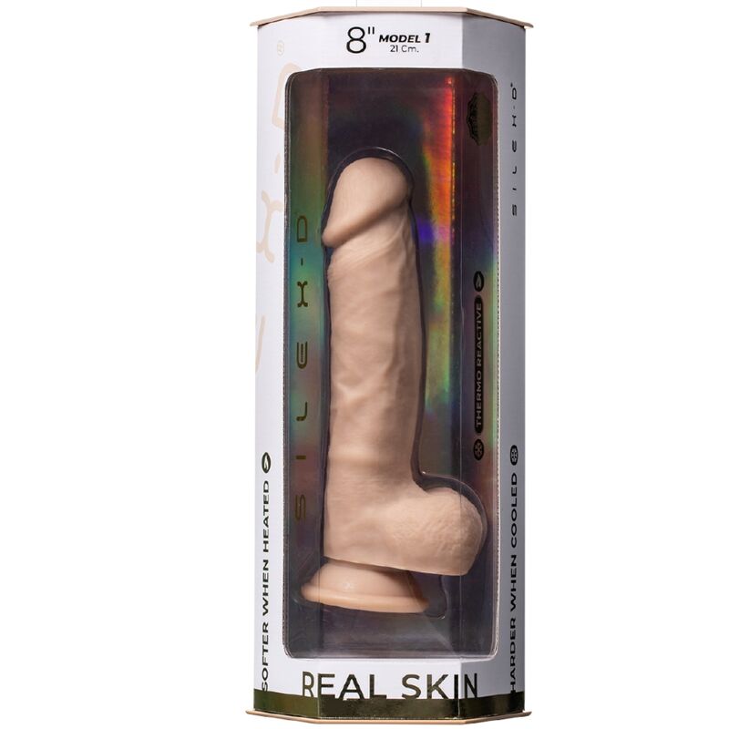 SILEXD - REAL SKIN SUPER REALISTIC THERMO REACTIVE PENIS 21 CM PREMIUM SILEXPAN NATURAL