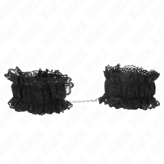 KINK - BLACK LACE ELASTIC WRISTBANDS