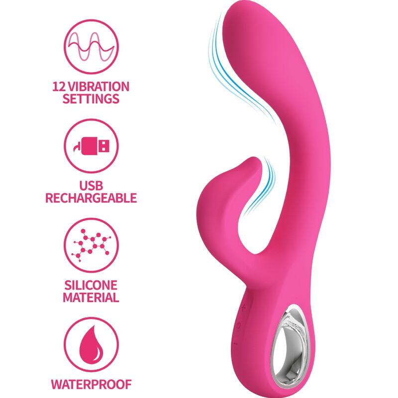 PRETTY LOVE - FRITZ VIBRATOR RABBIT 12 VIBRATIONS PINK