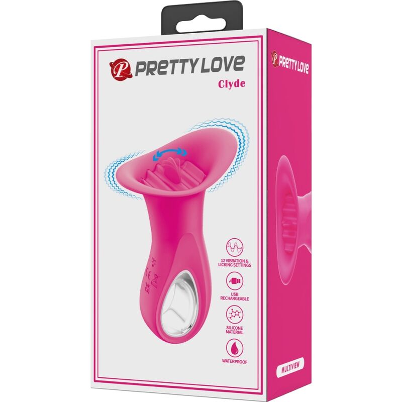 PRETTY LOVE - CLYDE VIBRADOR ORAL VIBRADOR DE LÍNGUA 12 VIBRAÇÕES ROSA