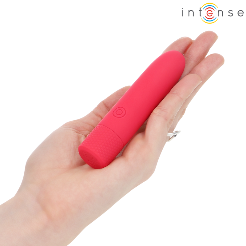 INTENSE - SYMONE USB RECARREGÁVEL VIBRATÓRIA BULLET 8 VIBRAÇÕES VERMELHO 10 X 2,2 CM