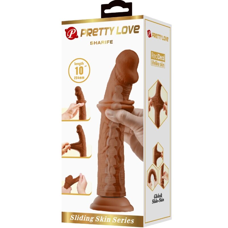 PRETTY LOVE - DILDO REALISTA SHARIFE 25 CM MULATO