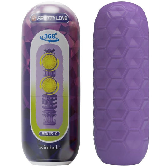 PRETTY LOVE - MASTURBADOR MASCULINO ROXO TWIN BALLS