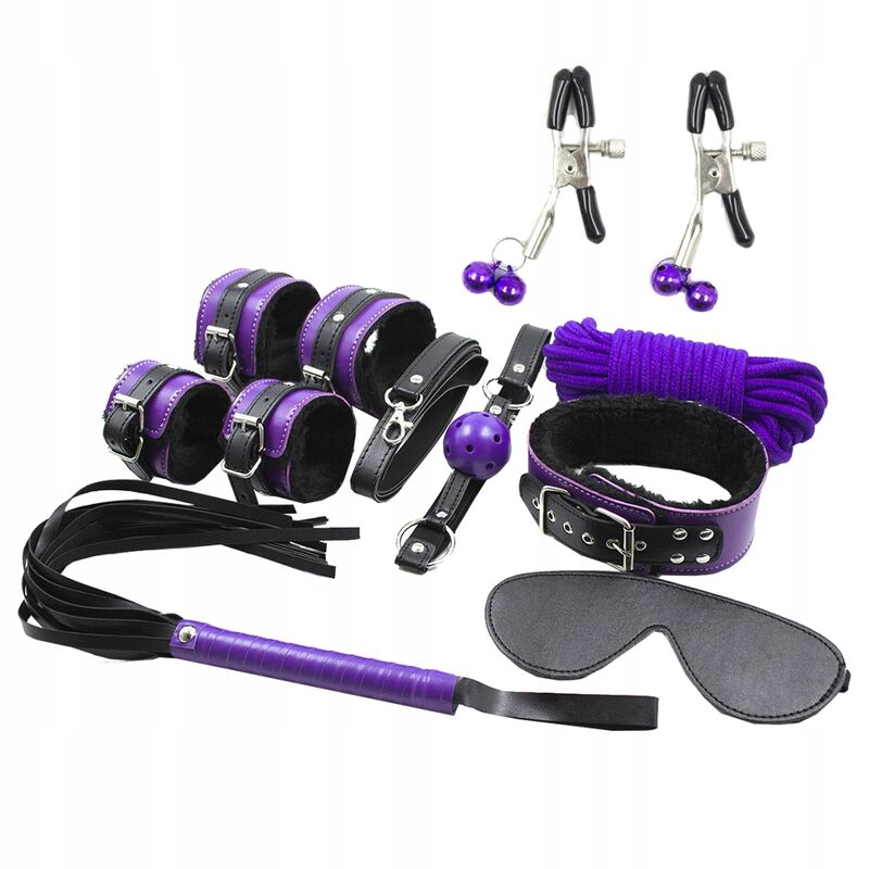 SECRETPLAY - BDSM SET 8PCS LILAC / BLACK