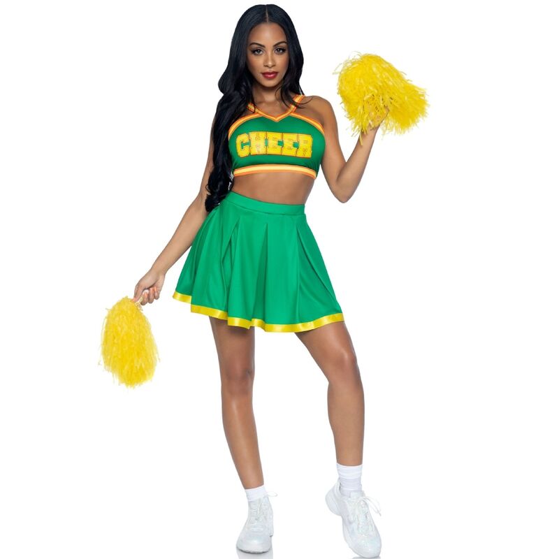 LEG AVENUE - GREEN CHEERLEADER COSTUME S/M