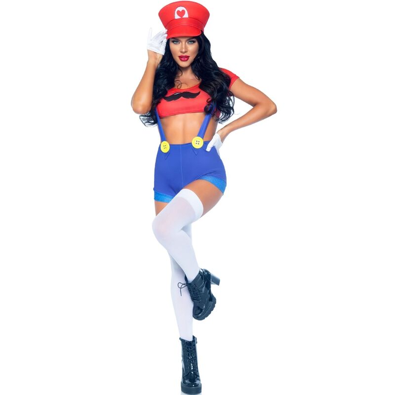 LEG AVENUE - SEXY MARIO BROS RED/BLUE COSTUME S