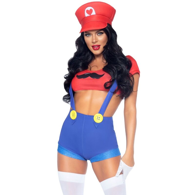 LEG AVENUE - SEXY MARIO BROS RED/BLUE COSTUME S