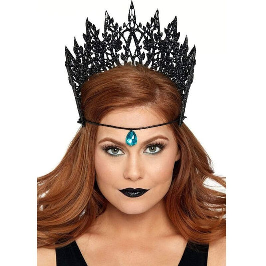 LEG AVENUE - BLACK GLITTER AND JEWEL CROWN