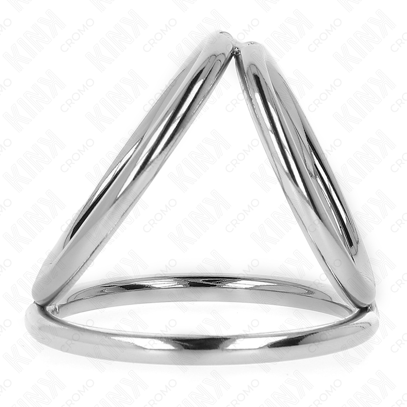 KINK - CHROME METAL TRIPLE PENIS RING 3.2 CM TO 4.5 CM