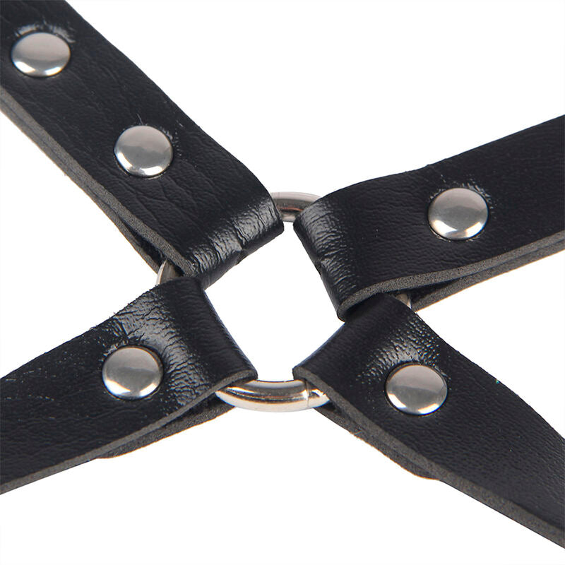 SUBBLIME - 953690 BLACK BONDAGE BELT HANDCUFFS ONE SIZE