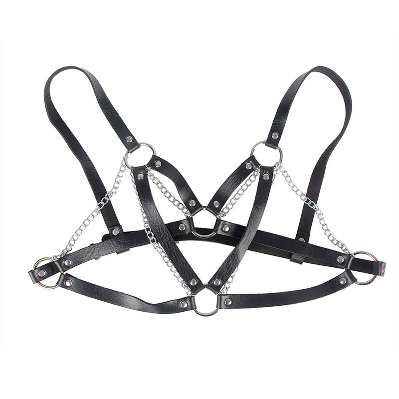 SUBBLIME - 953713 PUNK BONDAGE BELT BLACK METAL BUCKLE ONE SIZE