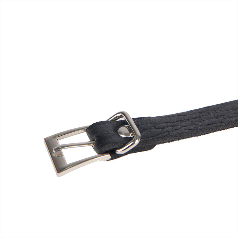 SUBBLIME - 953713 PUNK BONDAGE BELT BLACK METAL BUCKLE ONE SIZE