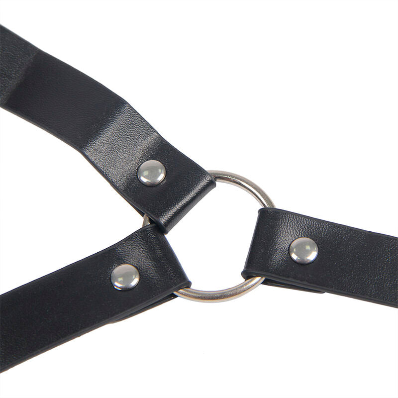 SUBBLIME - 953720 BLACK BONDAGE LEATHER STRAP CHEST CLAMPS ONE SIZE