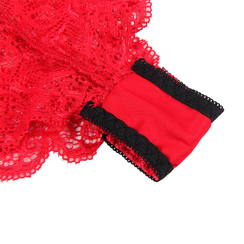 SUBBLIME - 953898 CONJUNTO 3 PEÇAS RENDA E CETIM VERMELHO S/M