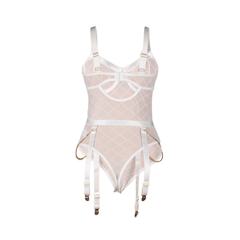 SUBBLIME - 954291 BODY CON CADENAS + LIGUEROS BLANCO L/XL